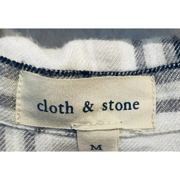 Cloth And Stone Anthropologie Dress Womens Medium Plaid Flannel Popover Pockets - Picture 6 of 8